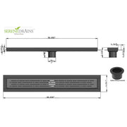 SereneDrains Linear Shower Drain Broken Lane - Matte White 59