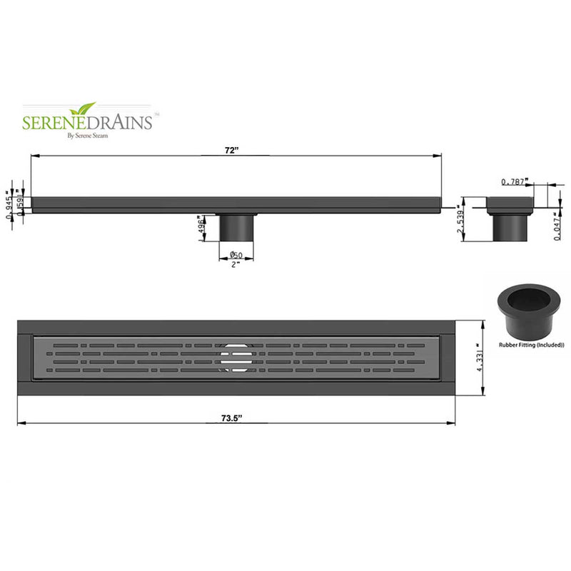 SereneDrains Linear Shower Drain
