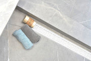 SereneDrains Linear Shower Drain Broken Lane - Matte White 39
