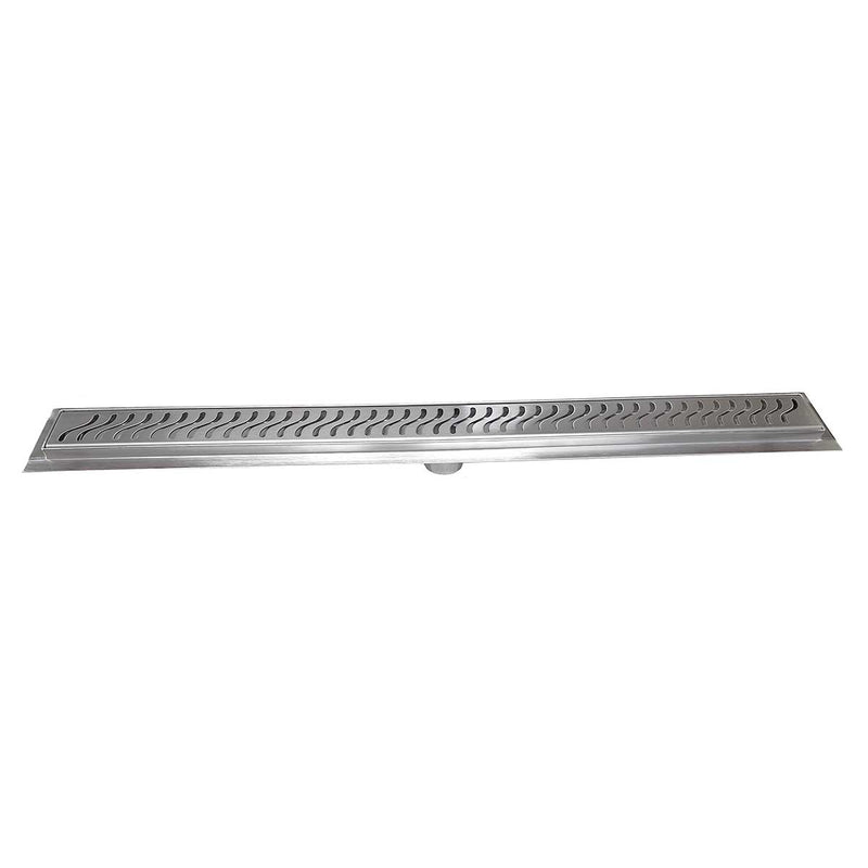 SereneDrains Linear Shower Drain Ocean Wave - Brushed 16