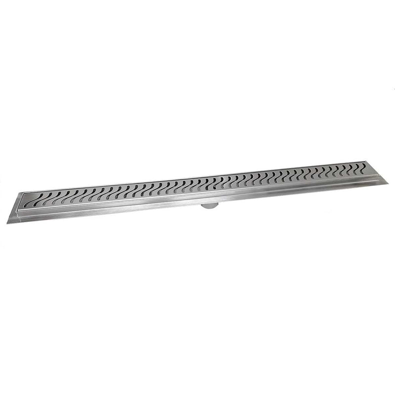 SereneDrains Linear Shower Drain Ocean Wave - Brushed 16