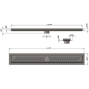 SereneDrains Linear Shower Drain Ocean Wave - Brushed 35