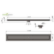 SereneDrains Linear Shower Drain Tile Insert Matte Black 47