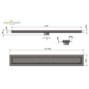 SereneDrains Linear Shower Drain Tile Insert Brushed Nickel 90