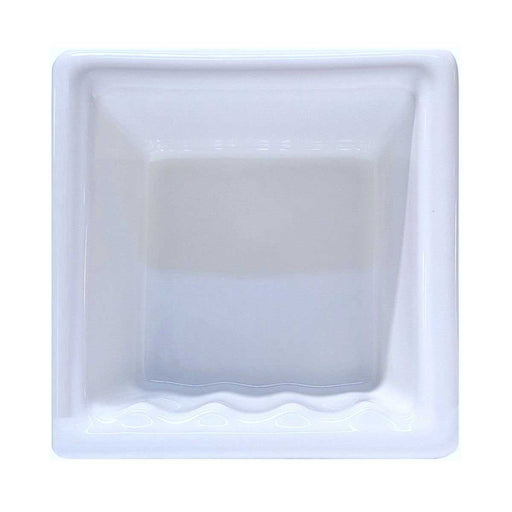 SereneDrains Porcelain Recessed Soap Dish White Glossy 6x6 Holder Shower Wall Mount Tray