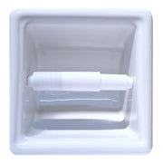 SereneDrains Ceramic Recessed Toilet Paper Holder White Glossy 6x6 Niche Bathroom Tissue Roll