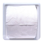 SereneDrains Ceramic Recessed Toilet Paper Holder White Glossy 6x6 Niche Bathroom Tissue Roll