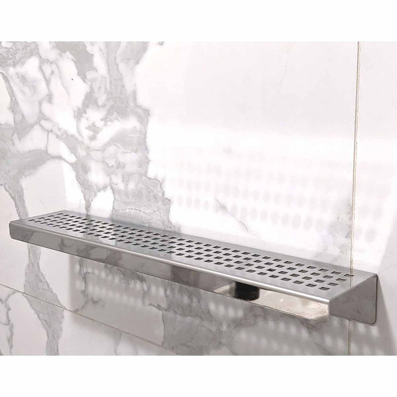 SereneDrains Shower Shelf Stainless Steel - Traditional Square - Polished
