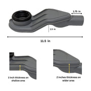 SereneDrains Wow Drain TM Side Discharge Outlet with 4 Inch Square Shower Drain Horizontal Low Profile