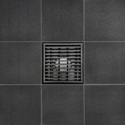 SereneDrains Square Shower Drain Linear Wedge 4 Matte Black