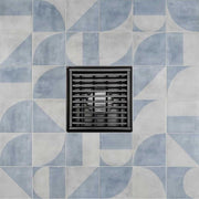 SereneDrains Square Shower Drain Linear Wedge 4 Matte Black