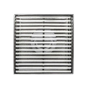 SereneDrains Square Shower Drain Linear Wedge 4 Polished