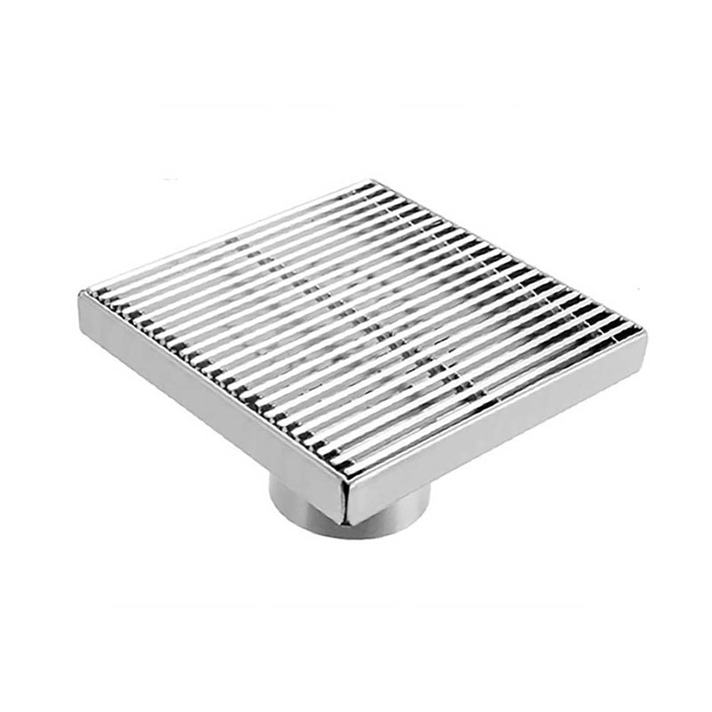 SereneDrains Square Shower Drain Linear Wedge 4 Polished