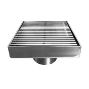 SereneDrains Square Shower Drain Linear Wedge 4 Polished