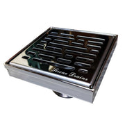 SereneDrains Square Shower Drain Broken Lane 4 Polished