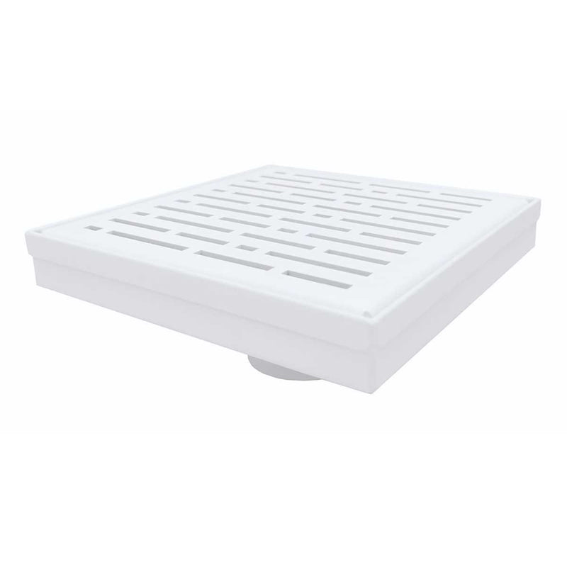 SereneDrains Square Shower Drain Broken Lane Matte White 6
