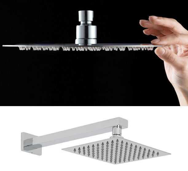 Ultra-Thin Square Rain Shower Head 8 inch by Serene Steam