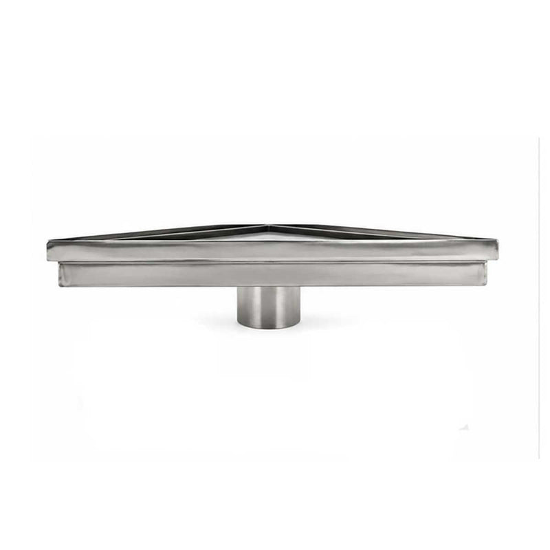 SereneDrains Triangle Shower Drain - Tile Insert - Polished Chrome - 8 Inch
