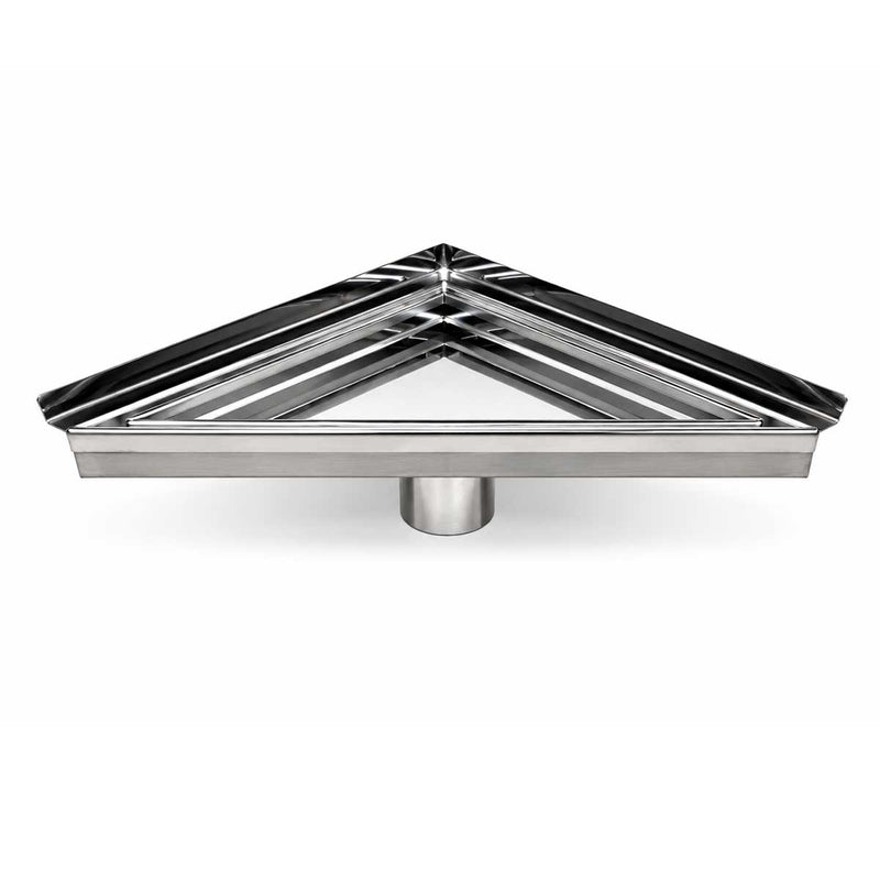 SereneDrains Triangle Shower Drain - Tile Insert - Polished Chrome - 8 Inch