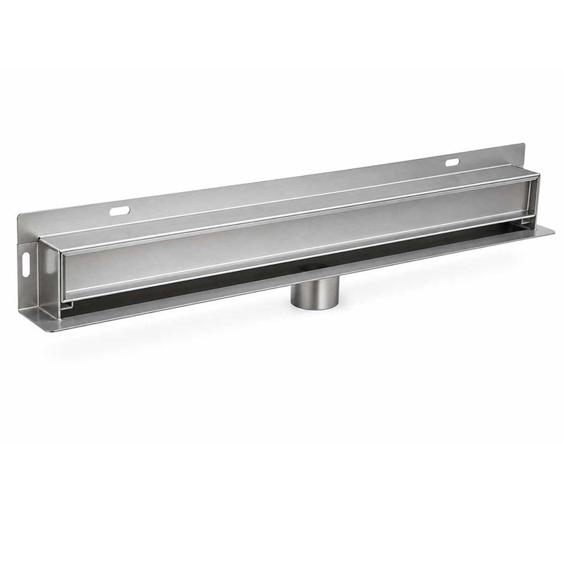 SereneDrains Linear Wall Shower Drain - Tile Insert - Brushed Nickel - 24 Inch