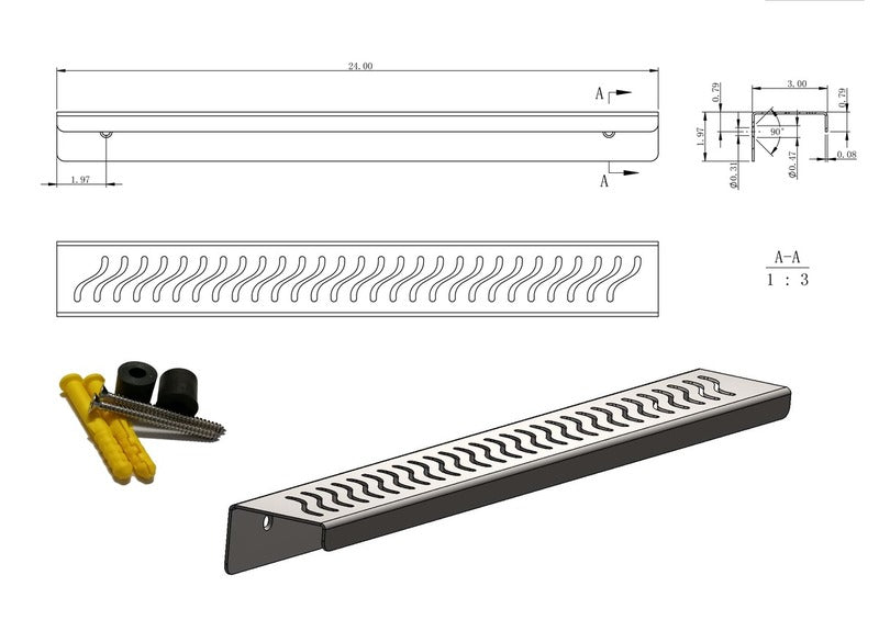 SereneDrains Rectangle Shelf Stainless Steel