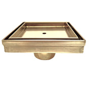 SereneDrains Square Shower Drain Tile Insert Satin Gold 5 Inch