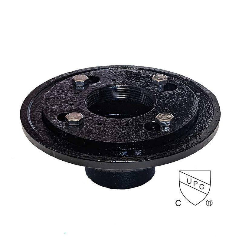 SereneDrains Cast Iron 2 Inch Shower Drain Base for Linear Square Shower Drains No