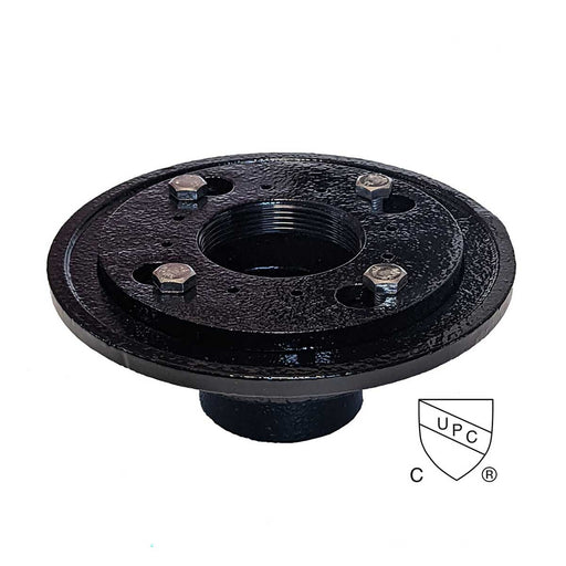 SereneDrains Cast Iron 2 Inch Shower Drain Base for Linear Square Shower Drains No
