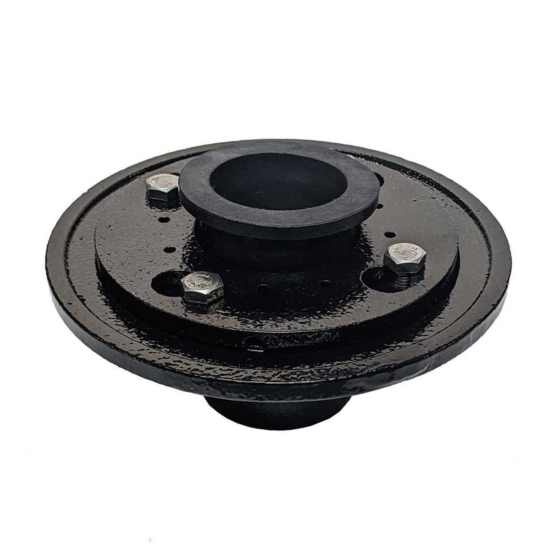 SereneDrains Cast Iron 2 Inch Shower Drain Base for Linear Square Shower Drains Rubber Fitting