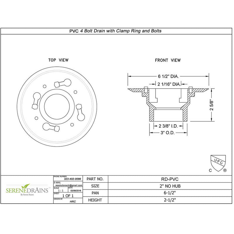 SereneDrains Shower Drain Base
