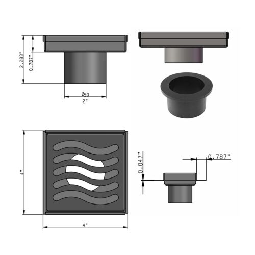 Serene Square Drain Ocean Wave