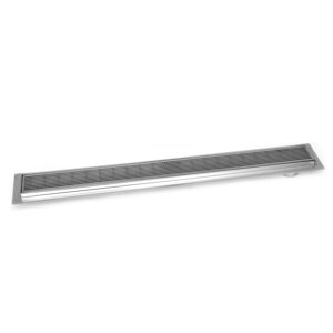 Side Outlet Offset Linear Drain - Linear Wedge - 16" - Brushed Nickel - SLD-S-LWF-BN-16